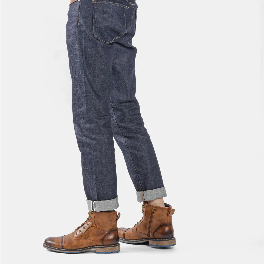 Botines de hombre con cordones y cremallera lateral-Footwear for men-Casaluzia