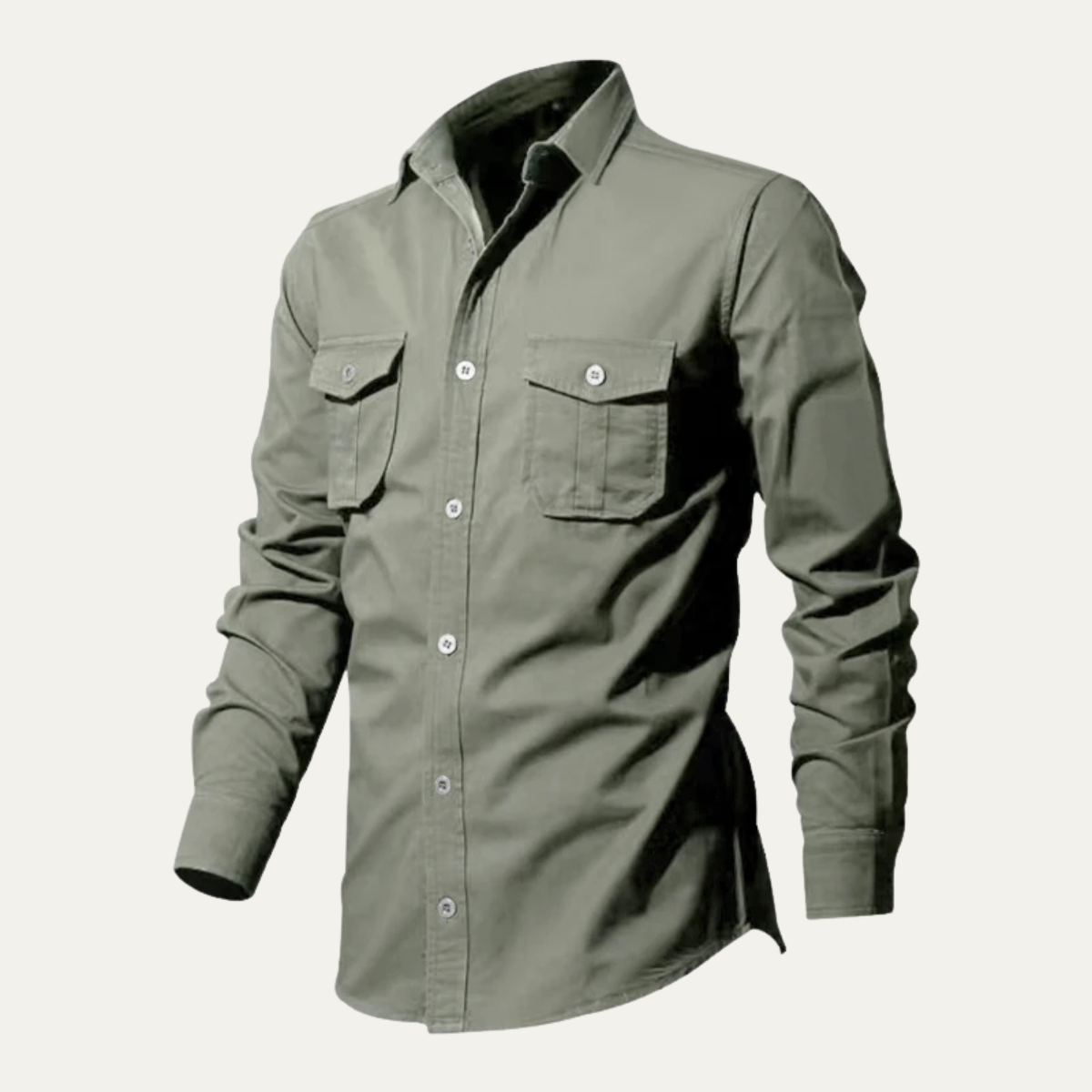 Camisa de manga larga con botones y doble bolsillo en el pecho para hombre-Shirts for men-Casaluzia