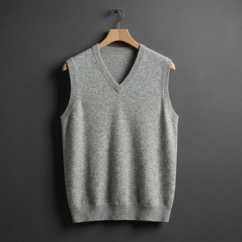 Chaleco de punto con cuello en V para hombre-Vests for men-Casaluzia