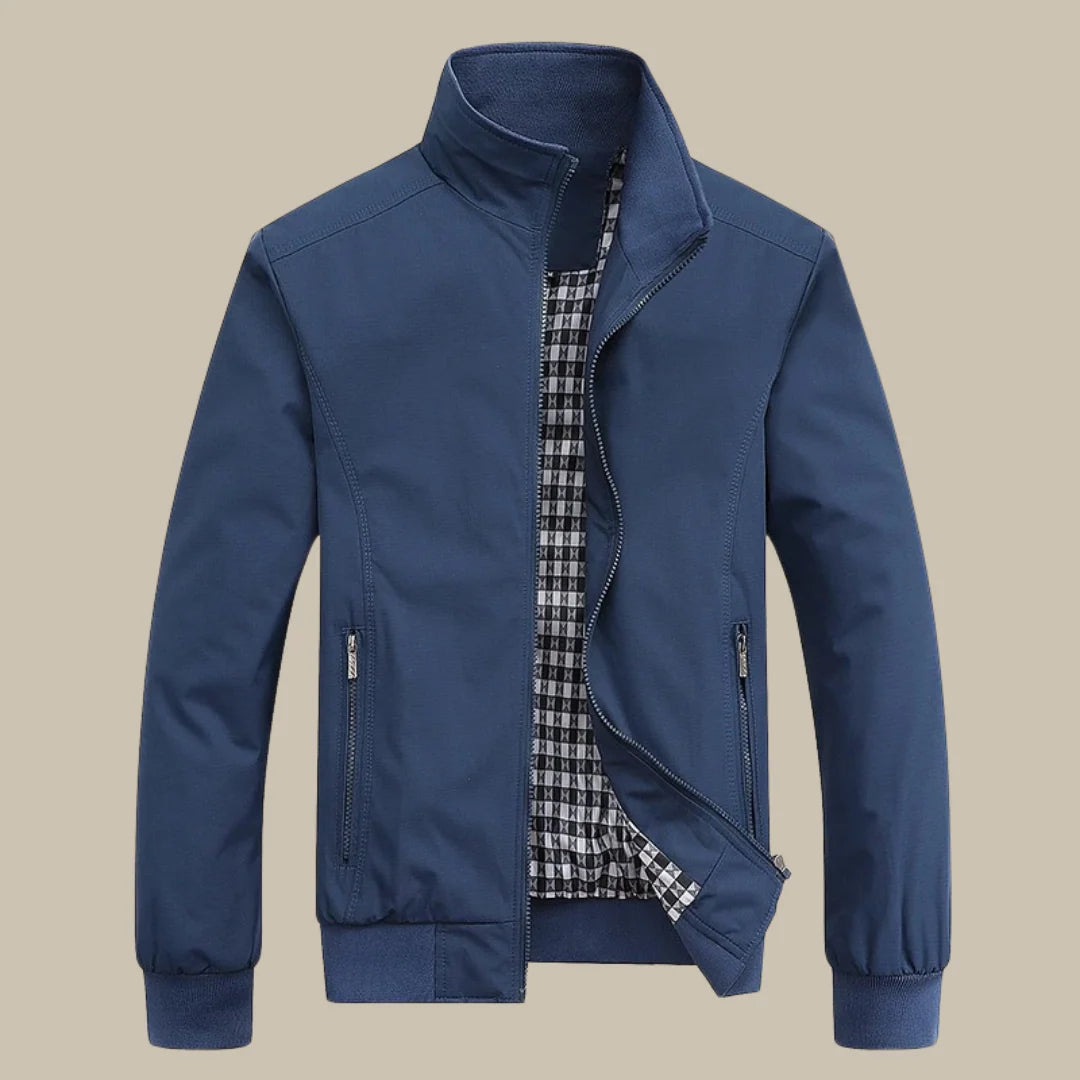 Chaqueta de entretiempo para hombre con cuello alzado y cremallera-Jackets for men-Casaluzia