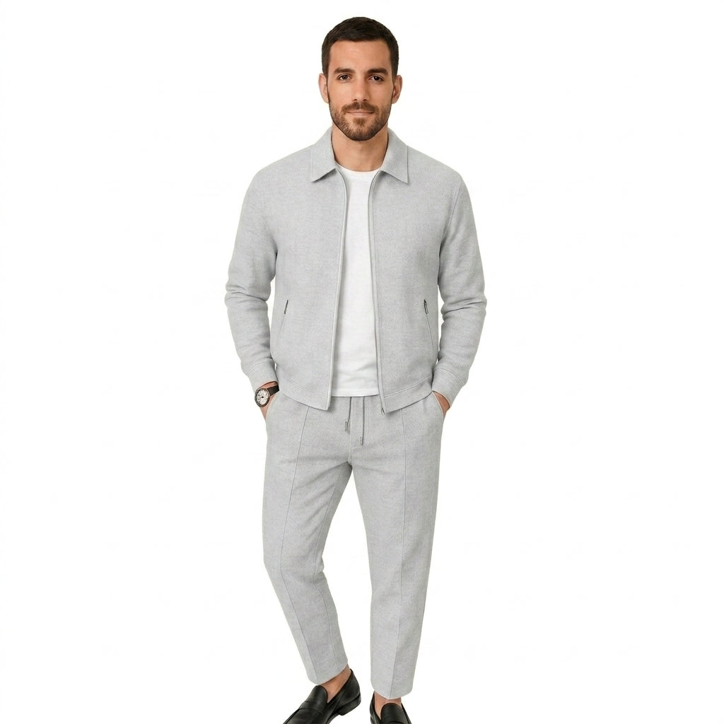 Hombre Conjunto de chaqueta con cremallera y pantalones con cordón-Sets for Men-Casaluzia