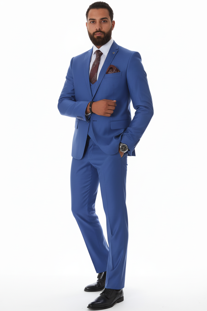Traje para hombre con chaqueta, chaleco y pantalón-Suits for Men-Casaluzia