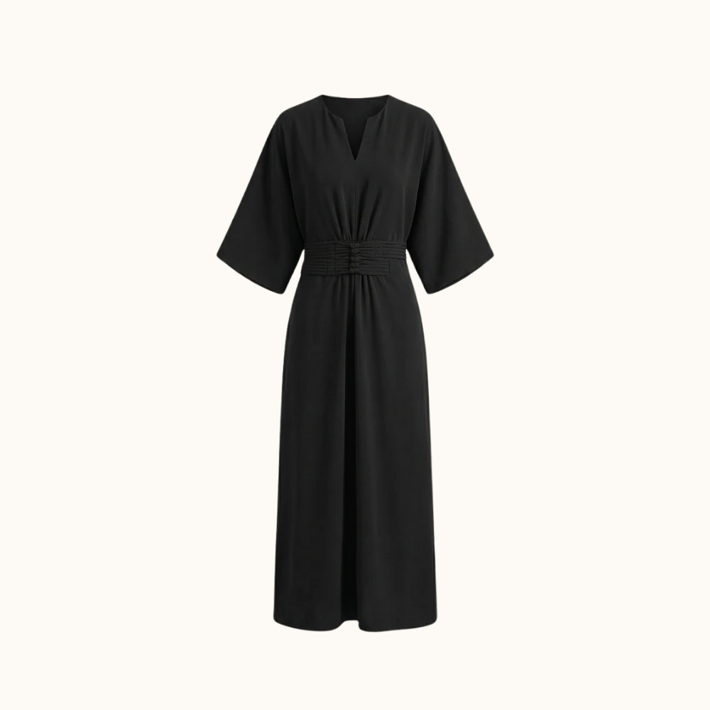 Vestido Maxi de Mujer con Cintura Plisada-Maxi Dress-Casaluzia