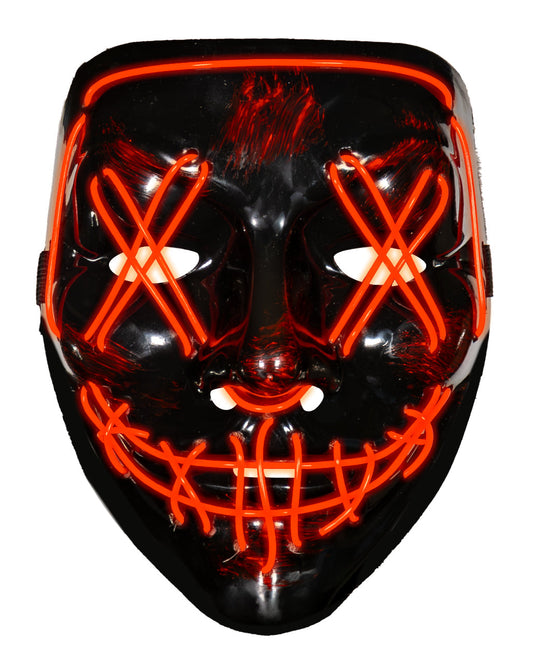 Máscara de Halloween LED con diseño de salpicaduras Negro/Rojo