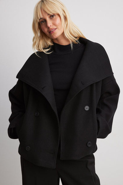 Abrigo corto de lana para mujer-Coats for women-Casaluzia