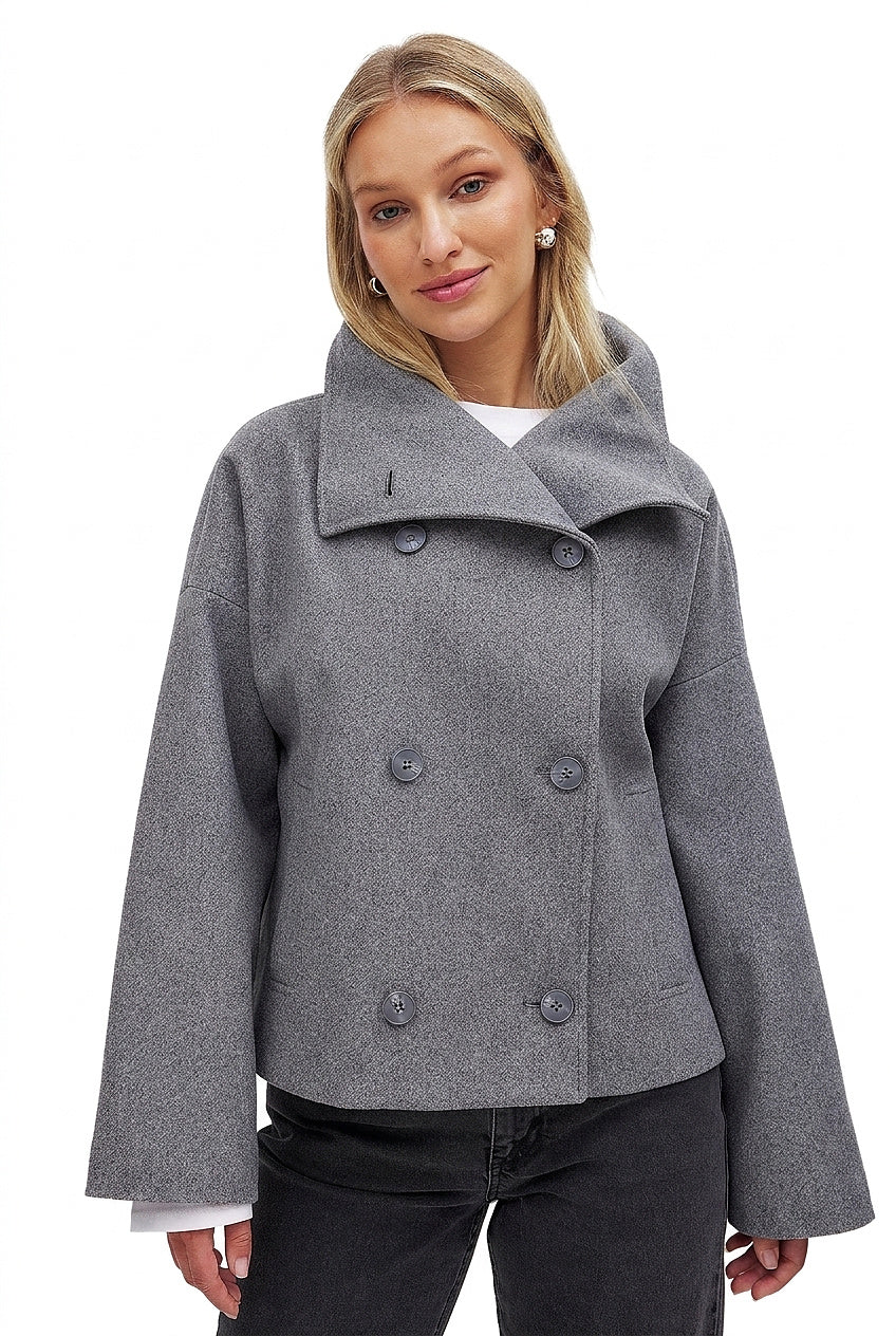 Abrigo corto de lana para mujer-Coats for women-Casaluzia