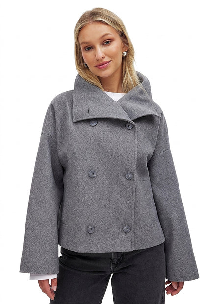 Abrigo corto de lana para mujer-Coats for women-Casaluzia