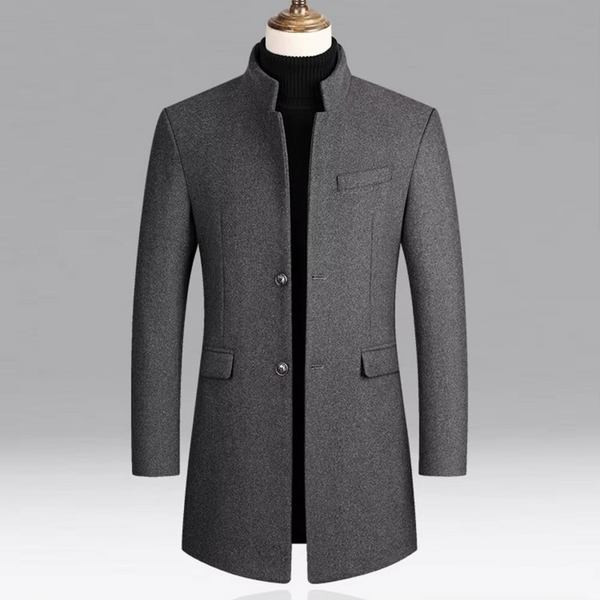Abrigo de corte ajustado para hombre con cuello alzado-Coats for men-Casaluzia