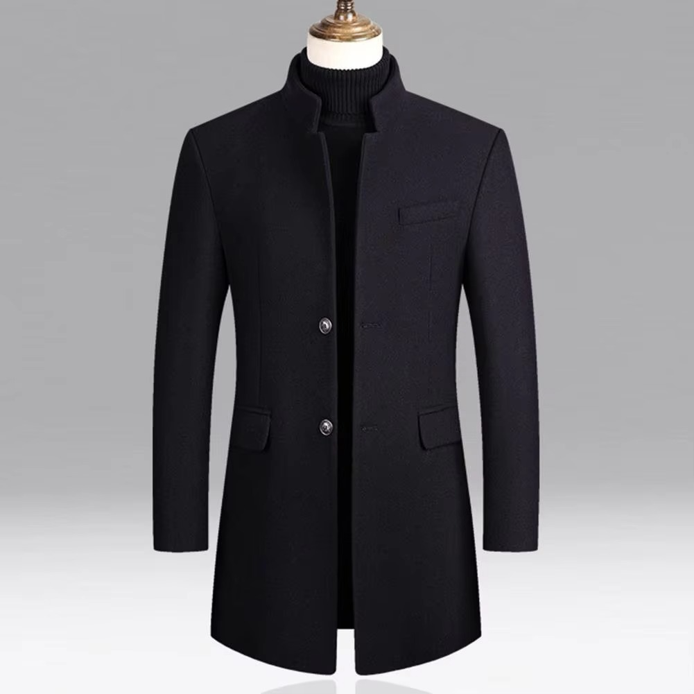 Abrigo de corte ajustado para hombre con cuello alzado-Coats for men-Casaluzia