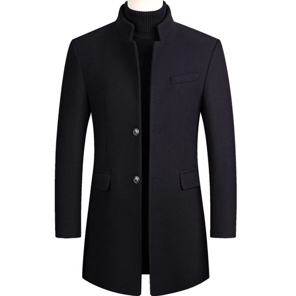 Abrigo de corte ajustado para hombre con cuello alzado-Coats for men-Casaluzia