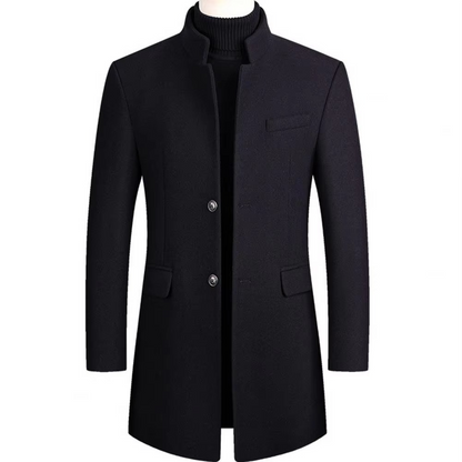 Abrigo de corte ajustado para hombre con cuello alzado-Coats for men-Casaluzia