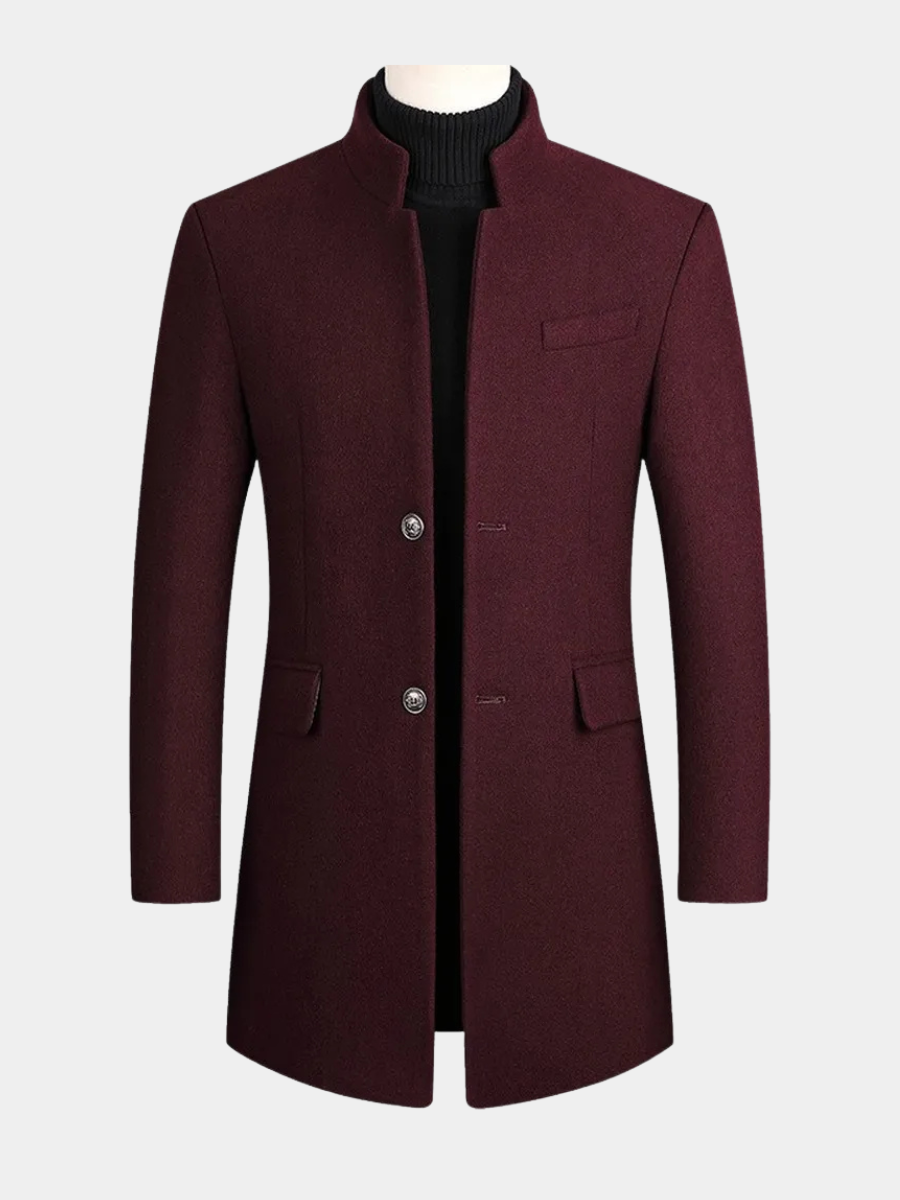 Abrigo de corte ajustado para hombre con cuello alzado-Coats for men-Casaluzia