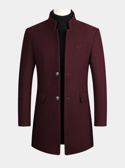 Abrigo de corte ajustado para hombre con cuello alzado-Coats for men-Casaluzia
