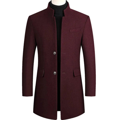 Abrigo de corte ajustado para hombre con cuello alzado-Coats for men-Casaluzia