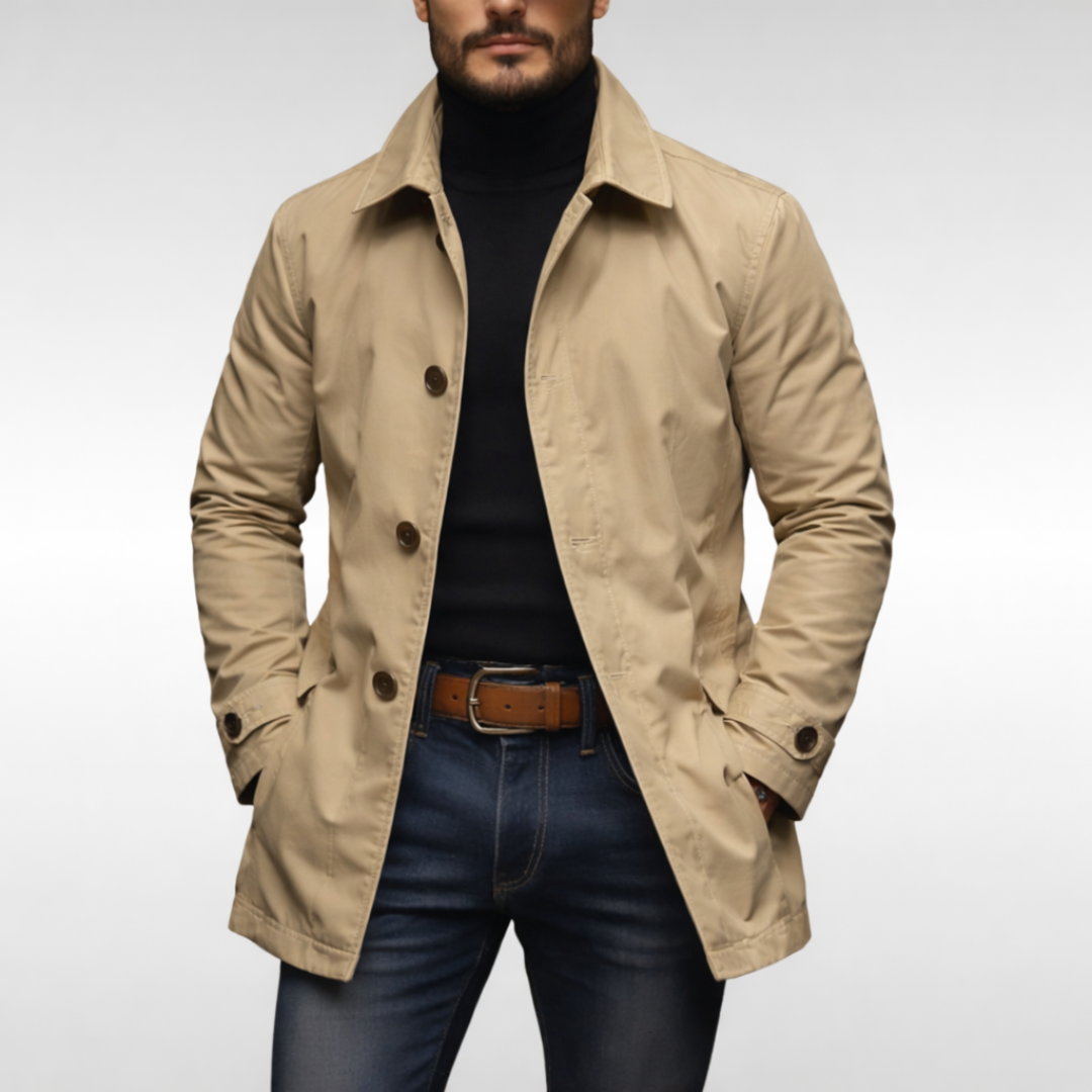 Abrigo de largo medio con botones para hombre-Coats for men-Casaluzia