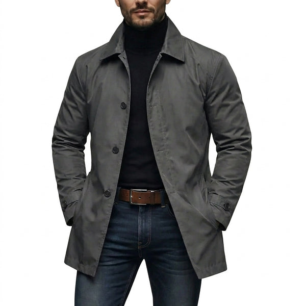Abrigo de largo medio con botones para hombre