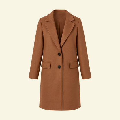 Abrigo de mujer con cuello de solapa y botonadura-Coats Women-Casaluzia