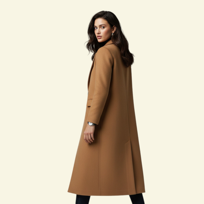 Abrigo de mujer con cuello de solapa y botonadura-Coats Women-Casaluzia