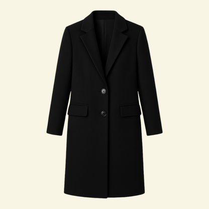Abrigo de mujer con cuello de solapa y botonadura-Coats Women-Casaluzia