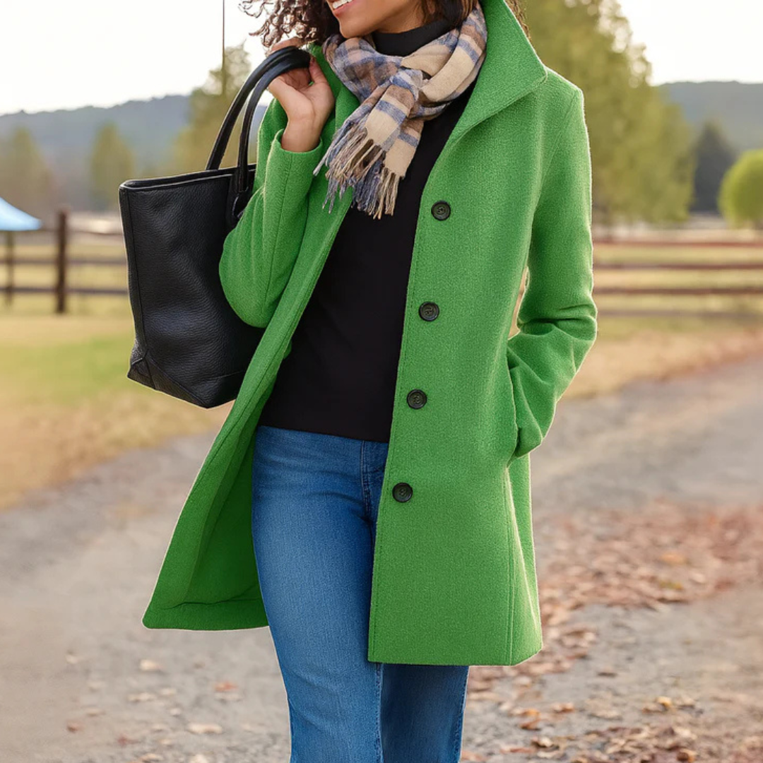 Abrigo Heritage para Mujer con Cierre de Botones-Coats for Women-Casaluzia