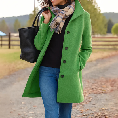 Abrigo Heritage para Mujer con Cierre de Botones-Coats for Women-Casaluzia