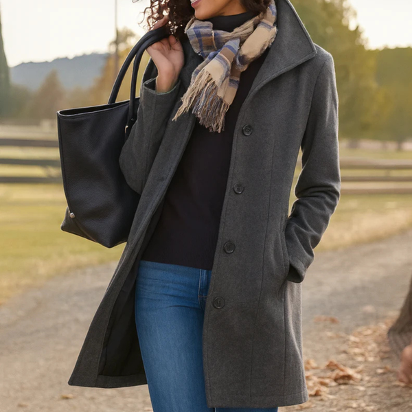 Abrigo Heritage para Mujer con Cierre de Botones-Coats for Women-Casaluzia