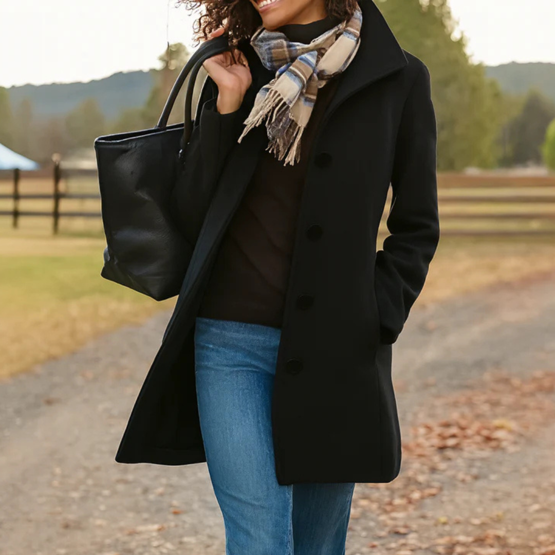 Abrigo Heritage para Mujer con Cierre de Botones-Coats for Women-Casaluzia