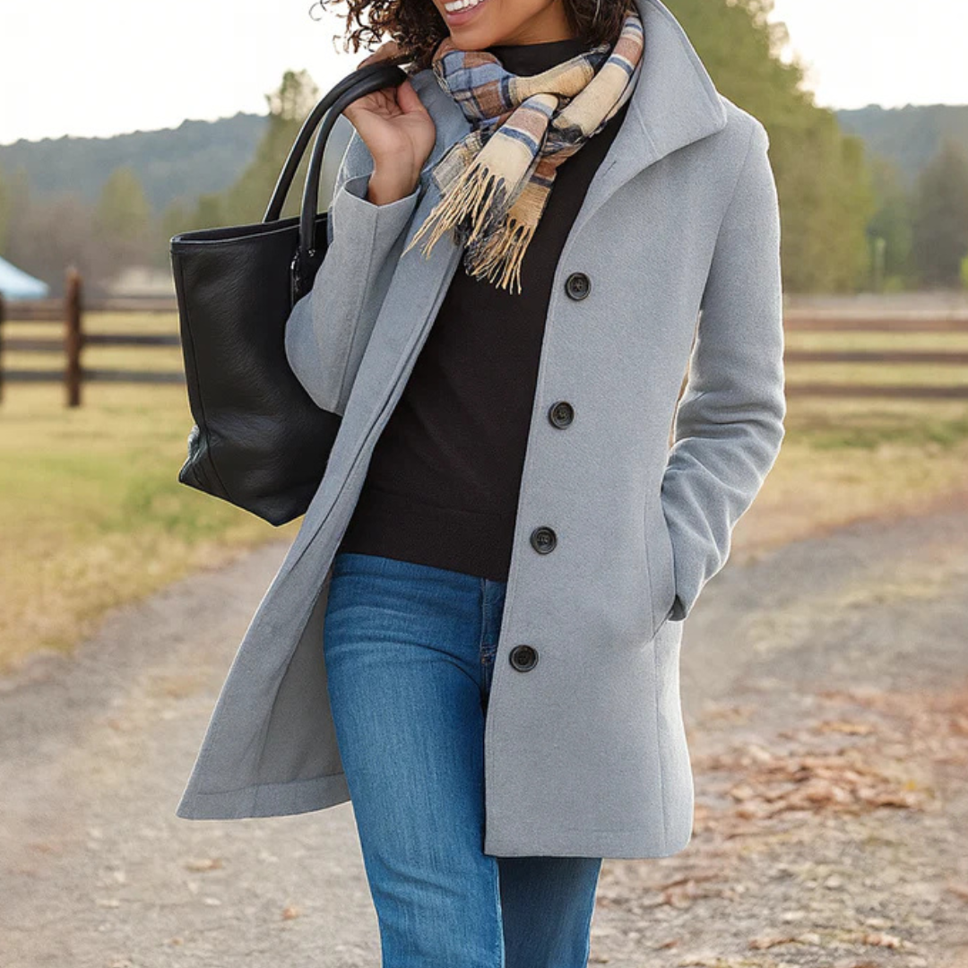 Abrigo Heritage para Mujer con Cierre de Botones-Coats for Women-Casaluzia