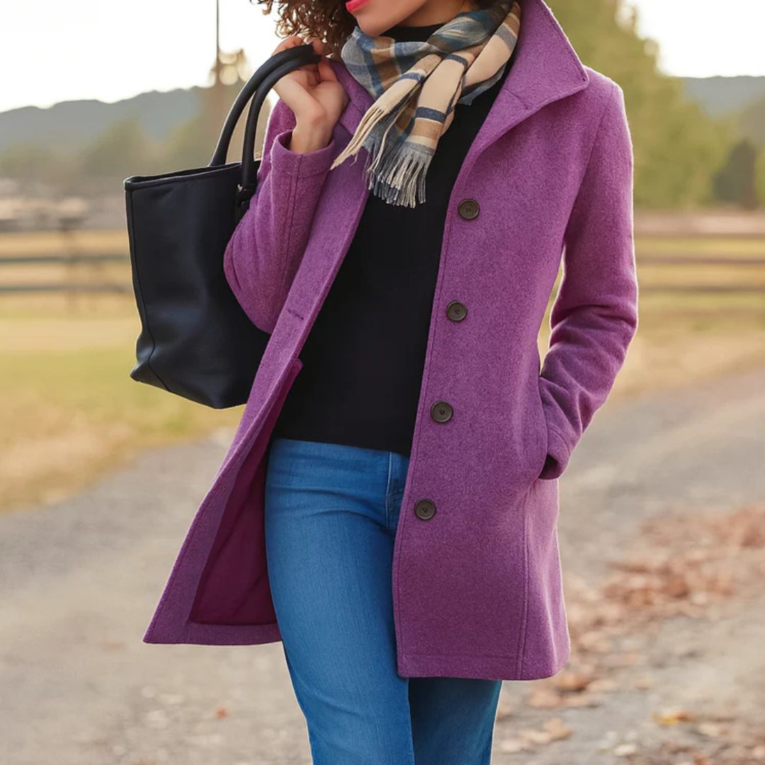 Abrigo Heritage para Mujer con Cierre de Botones-Coats for Women-Casaluzia
