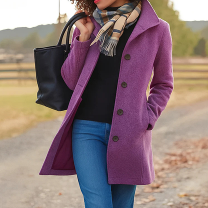 Abrigo Heritage para Mujer con Cierre de Botones-Coats for Women-Casaluzia
