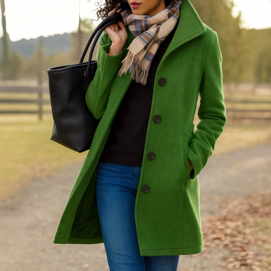 Abrigo Heritage para Mujer con Cierre de Botones-Coats for Women-Casaluzia