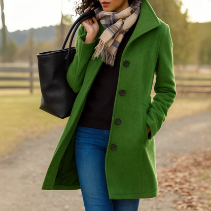 Abrigo Heritage para Mujer con Cierre de Botones-Coats for Women-Casaluzia