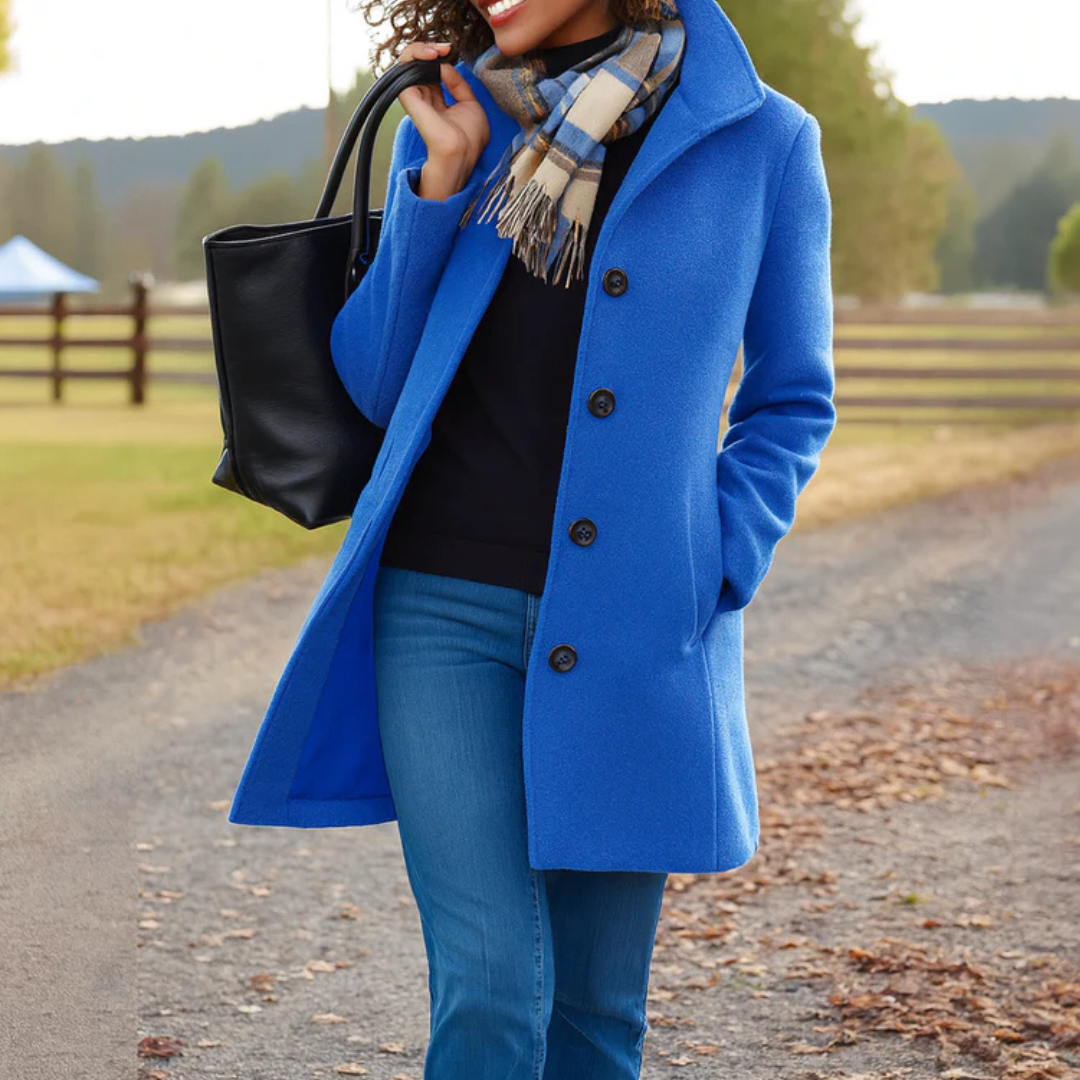 Abrigo Heritage para Mujer con Cierre de Botones-Coats for Women-Casaluzia