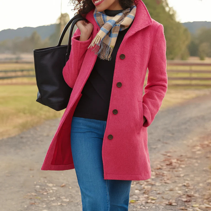 Abrigo Heritage para Mujer con Cierre de Botones-Coats for Women-Casaluzia