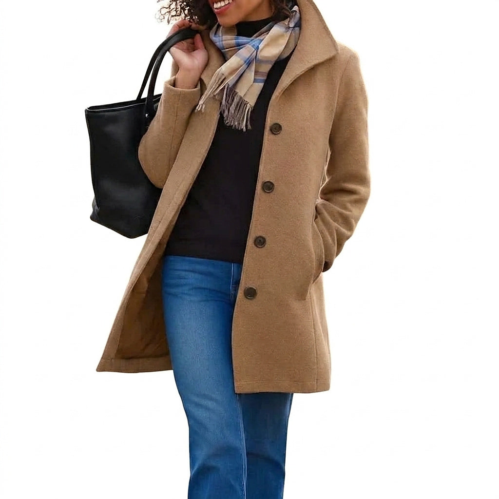 Abrigo Heritage para Mujer con Cierre de Botones-Coats for Women-Casaluzia