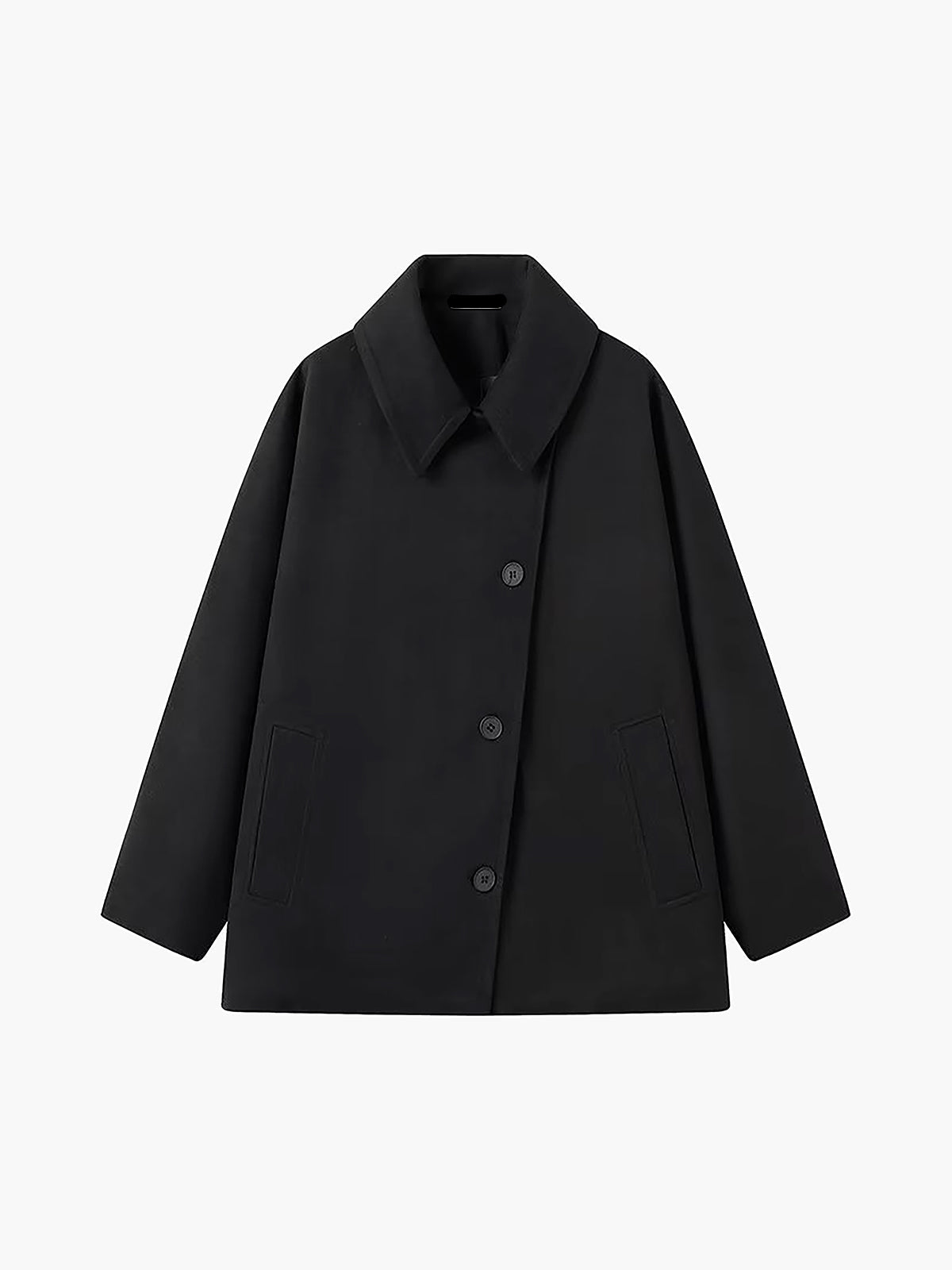 Abrigo Oversized de Mezcla de Lana para Mujer con Cierre de Botones-Coats for women-Casaluzia