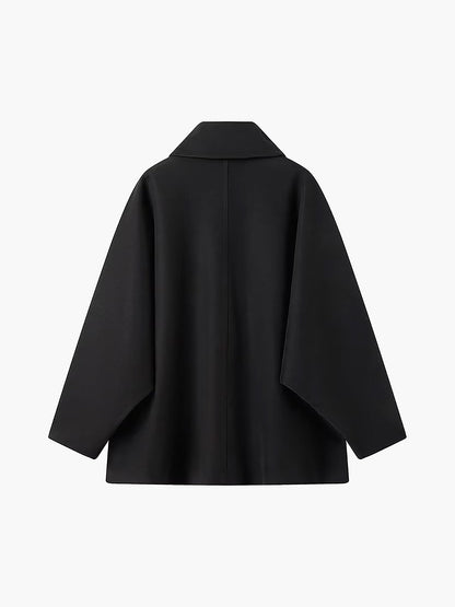 Abrigo Oversized de Mezcla de Lana para Mujer con Cierre de Botones-Coats for women-Casaluzia