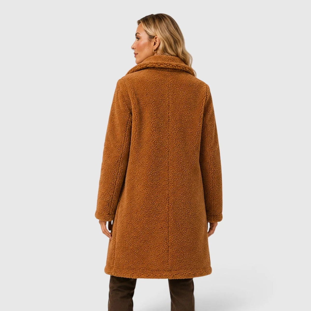 Abrigo Teddy para mujer con cierre de botones-Coats for women-Casaluzia