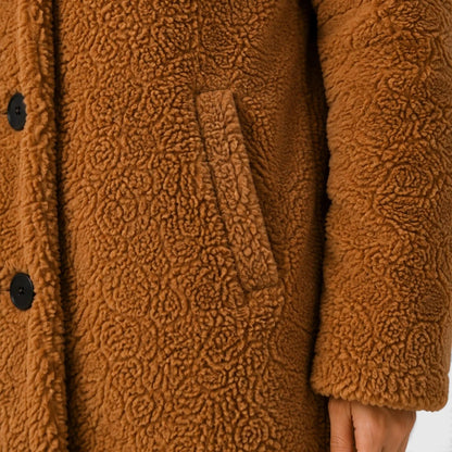 Abrigo Teddy para mujer con cierre de botones-Coats for women-Casaluzia
