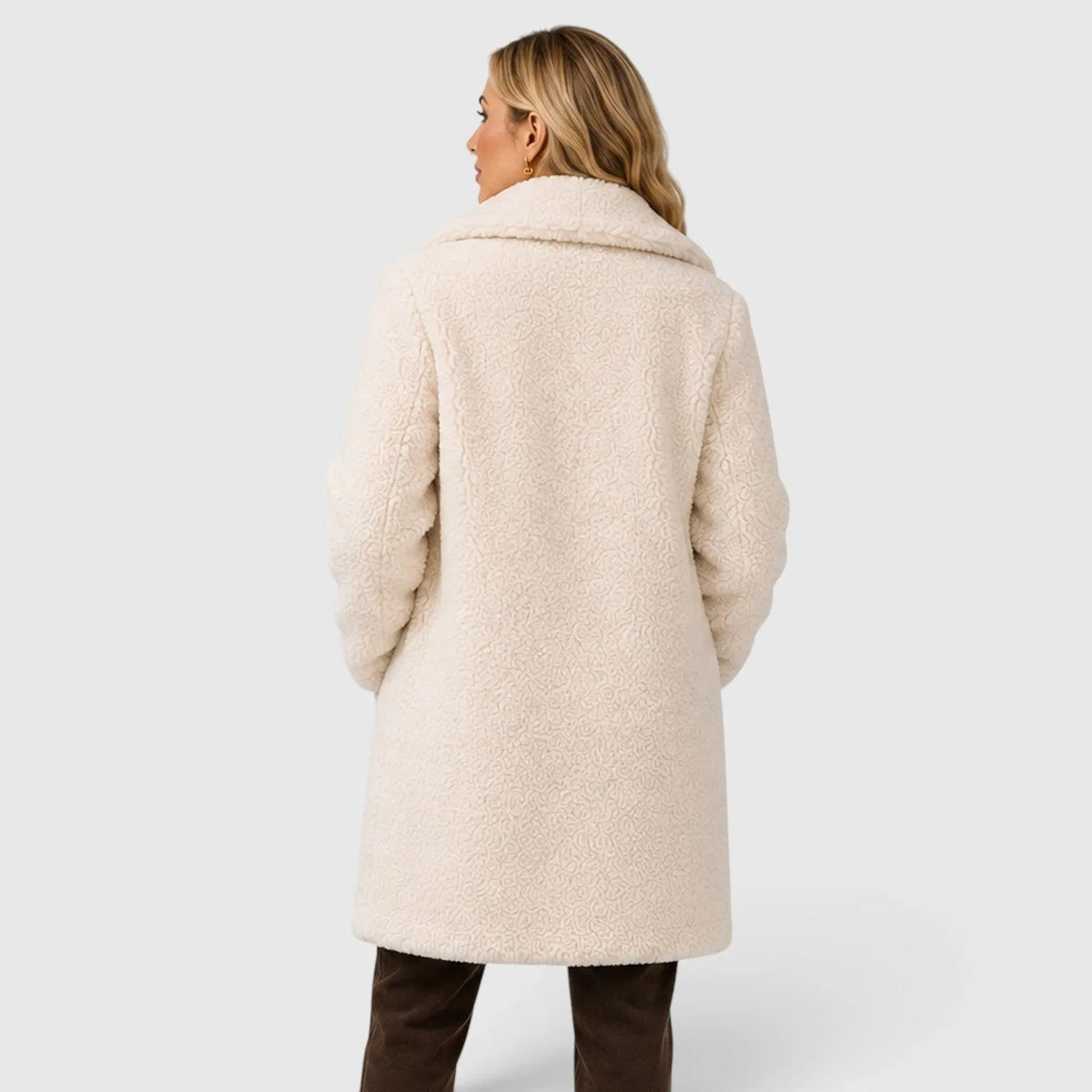 Abrigo Teddy para mujer con cierre de botones-Coats for women-Casaluzia