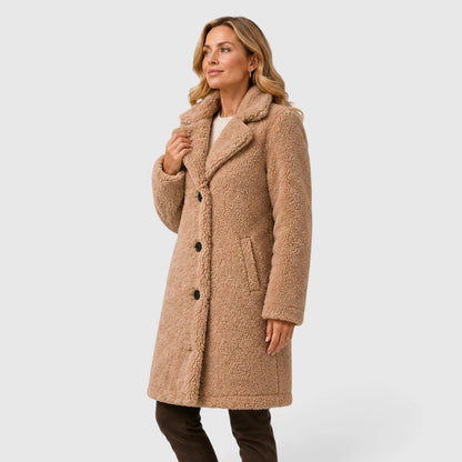 Abrigo Teddy para mujer con cierre de botones-Coats for women-Casaluzia