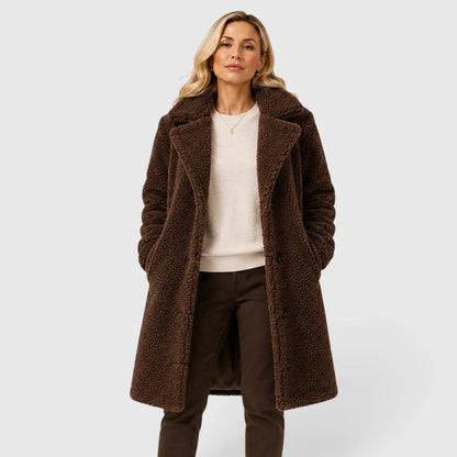Abrigo Teddy para mujer con cierre de botones-Coats for women-Casaluzia