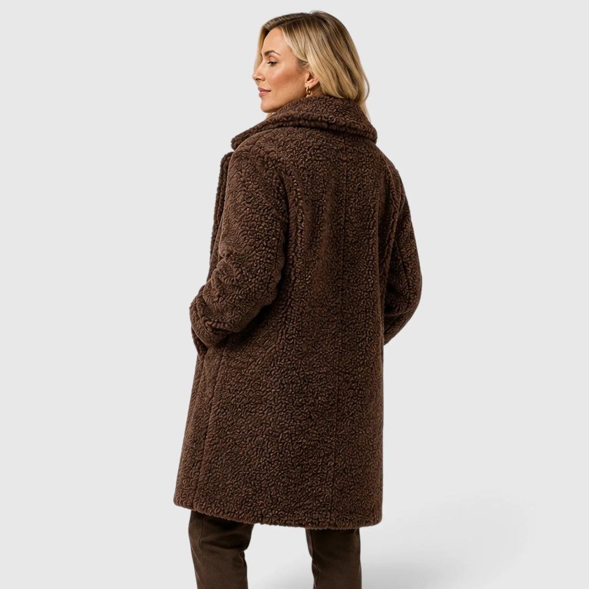 Abrigo Teddy para mujer con cierre de botones-Coats for women-Casaluzia