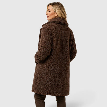 Abrigo Teddy para mujer con cierre de botones-Coats for women-Casaluzia