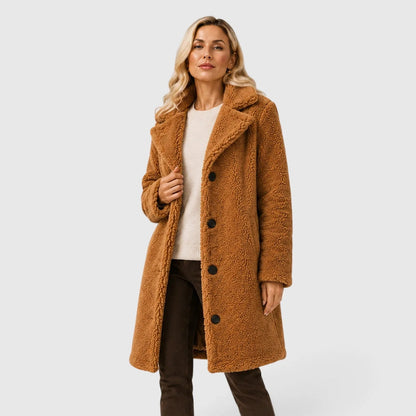 Abrigo Teddy para mujer con cierre de botones-Coats for women-Casaluzia