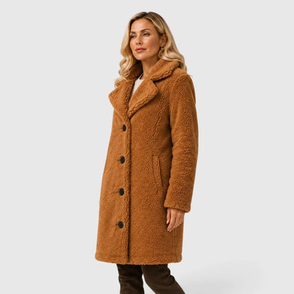 Abrigo Teddy para mujer con cierre de botones-Coats for women-Casaluzia