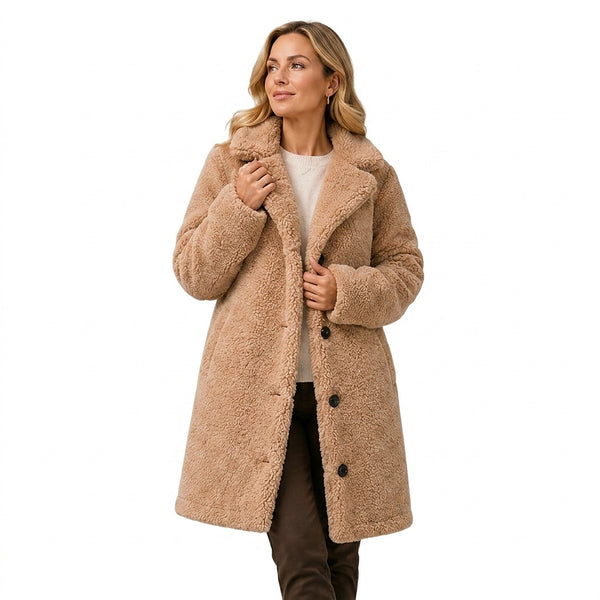 Abrigo Teddy para mujer con cierre de botones-Coats for women-Casaluzia
