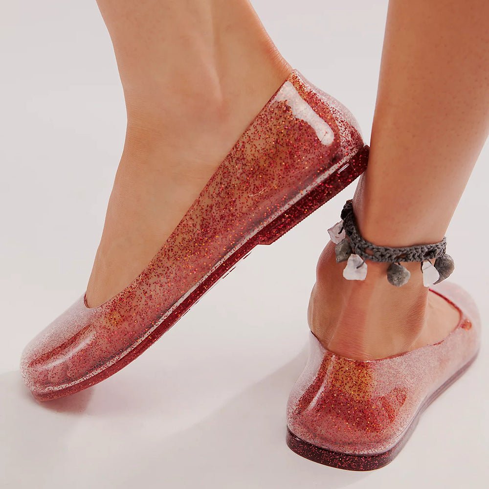 Bailarinas de gelatina con purpurina para mujer-Footwear for women-Casaluzia