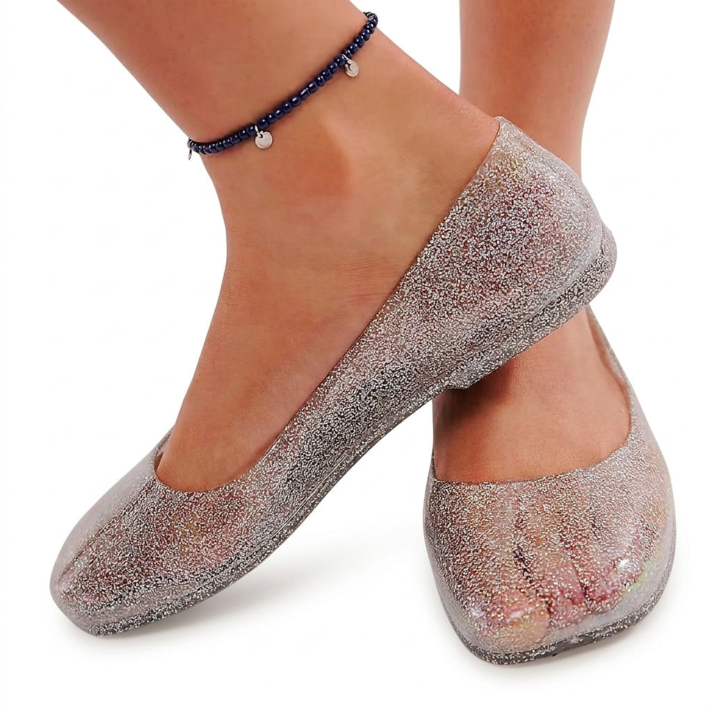 Bailarinas de gelatina con purpurina para mujer-Footwear for women-Casaluzia