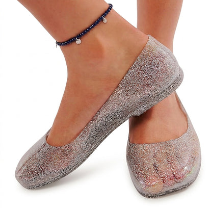 Bailarinas de gelatina con purpurina para mujer-Footwear for women-Casaluzia